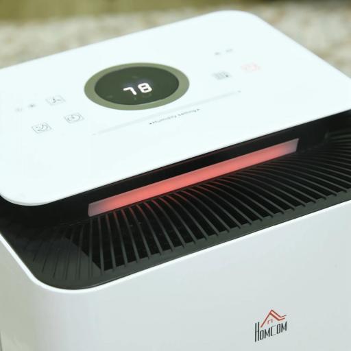 Deshumidificador Eléctrico 12L/día Depósito de Agua 2,5 Litro con 5 Modos 2 Velocidades Temporizador 25x25x50,5cm Blanco [7]