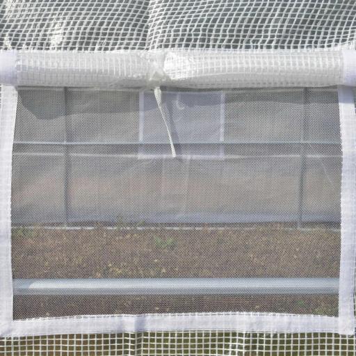 Invernadero de Túnel Invernadero de Jardín 4x3x2 m con Puerta y 8 Ventanas Enrollables para Cultivos Plantas Blanco [7]