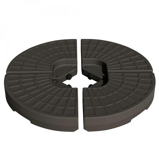 Base para Sombrilla en 4 Partes Rellenable de Arena y Agua Desmontable para Jardín Patio al Aire Libre 100x100x10,5 cm Café [8]