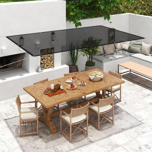 Toldo Vela de Sombra Rectangular 3x2 m Toldo de Jardín Protección Solar 65% Transpirable y Anticongelante Negro [0]