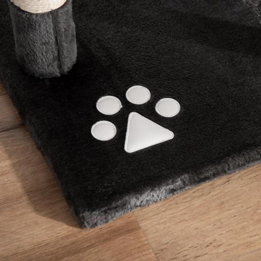 Árbol para Gatos de Suelo a Techo de 240-260 cm con Altura Ajustable Múltiples Plataformas Cuevas Cestos y Rampas Gris [7]