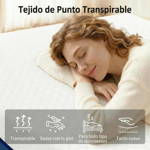 Colchón 190x90 cm Grosor 20 cm Colchón Viscoelástico con Té Verde Firmeza Media Cama Refrescante con Espuma de Gel [6]