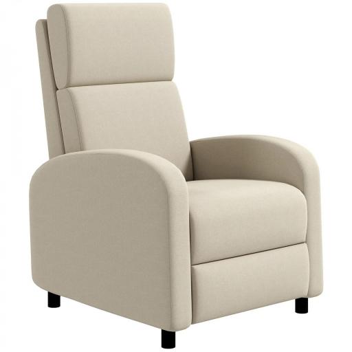 Sillón Relax Reclinable hasta 160° Sofá Reclinable Moderno con Reposapiés Soporta hasta 120 kg 64x86x102 cm Gris [9]