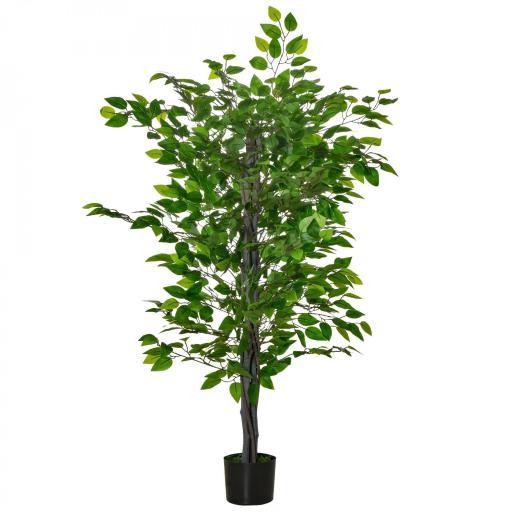 Planta Ficus Artificial 135 cm en Maceta con 756 Hojas Planta Sintética Realista para Interior [8]