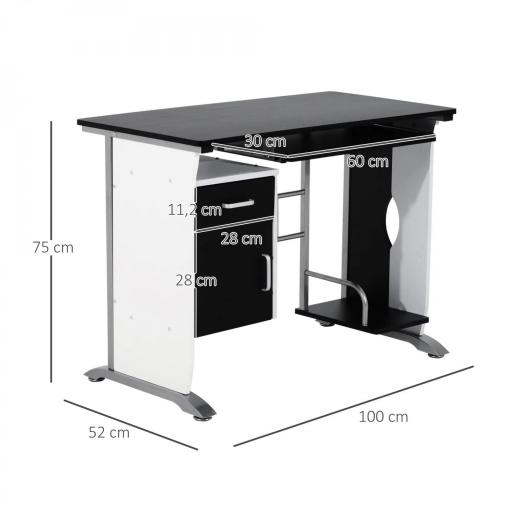 Mesa de Ordenador PC Despacho Escritorio 100x52x75cm Oficina Mobiliario Madera [1]