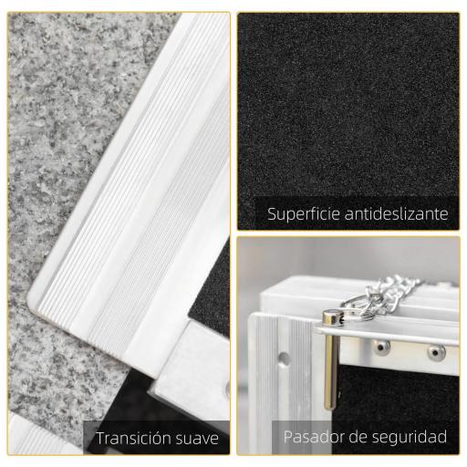 Rampa para Silla de Ruedas Plegable 122x73,5 cm Rampa Portátil de Aluminio Rampa de Umbral Antideslizante Negro [7]