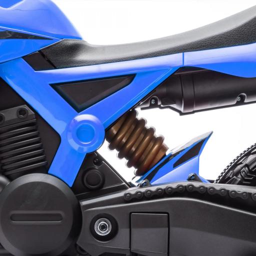 Moto Eléctrica para Niños de +3 Años Moto de Batería para Niños 12V con Ruedas Auxiliar y Bocina Carga 30 kg Azul [6]