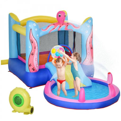Castillo Inflable Infantil con Tobogán Cama de Salto Piscina Inflador y Bolsa de Transporte 360x175x180 cm Multicolor [9]