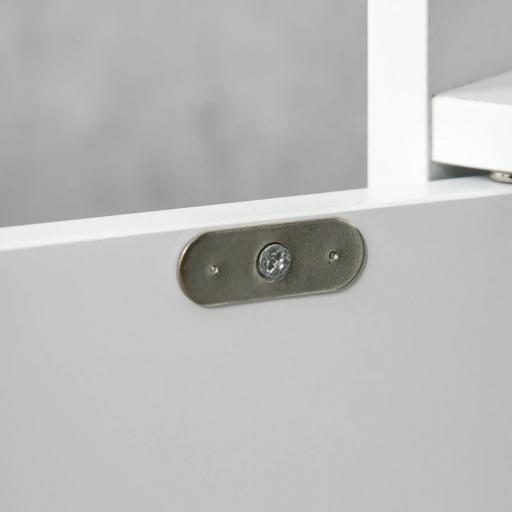 Columna Baño con 3 Puertas y 3 Estantes Mueble Auxiliar Alto de Estilo Moderno 15x17x120cm Blanco [5]