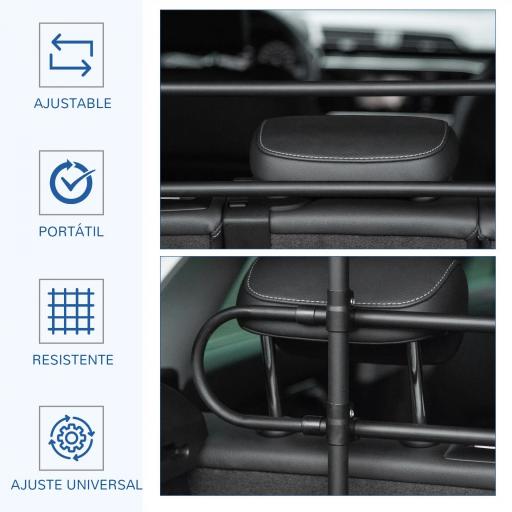 Barrera Protectora de Coche para Perros Reja de Protección Universal de Acero para Maletero Equipaje Automóvil Ajustable en Ancho y Altura 87-135 x 60-105 cm Negro [2]