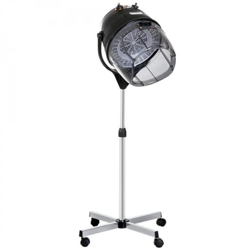 Secador de Casco Profesional 1180W con Altura Ajustable Temperatura Regulable Temporizador Capucha y Ruedas Negro [8]