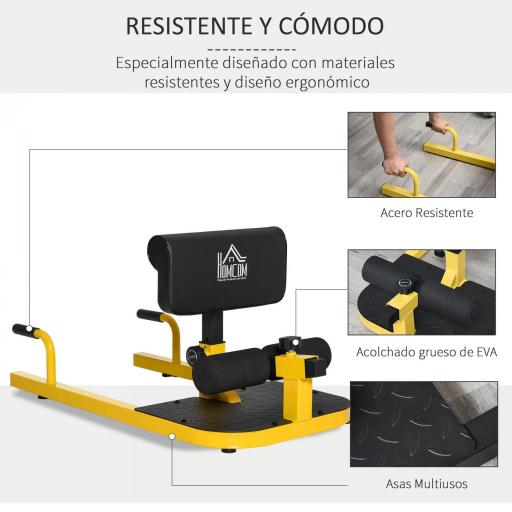 3-en-1 Máquina Equipo de Sentadilla para Ejercicios Abdominales Tablero Supino Multifuncional Ayuda en Cuclillas Equipo Amarillo [3]