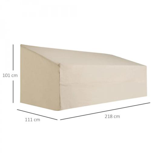 Funda Biege Impermeable para Banco 3 Plazas 218x111x101 cm Cubierta para Sofá o Mueble de Jardín [1]