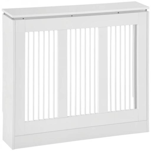 Cubierta de Radiador Blanco 90x18x84 cm Cubre Radiador de MDF Diseño Moderno Estante para Radiador Vertical para Salón [9]