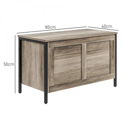 Baúl de Almacenaje para Dormitorio 95 L con Tapa Banco de Almacenaje con Bisagra de Seguridad 80x40x50 cm Grisáceo [1]