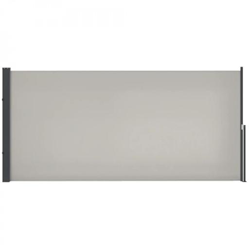 Toldo Lateral Retráctil Pantalla Enrollable Mampara de Privacidad Impermeable y Anti-UV Protege la Privacidad Gris Claro [10]