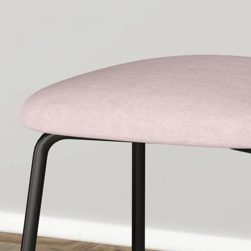 Pack de 2 Sillas de Comedor con Respaldo de Ratán Sintético y Marco de Acero para Salón 44x54x87 cm Rosa y Negro [6]