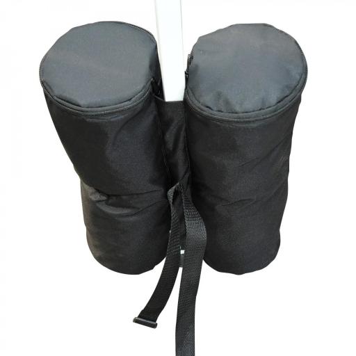 Pack de 4 Sacos de Lastre Rellenables para Carpa Tienda y Cenador Volumen Máx. 15kg Ø14x42 cm Color Negro [7]