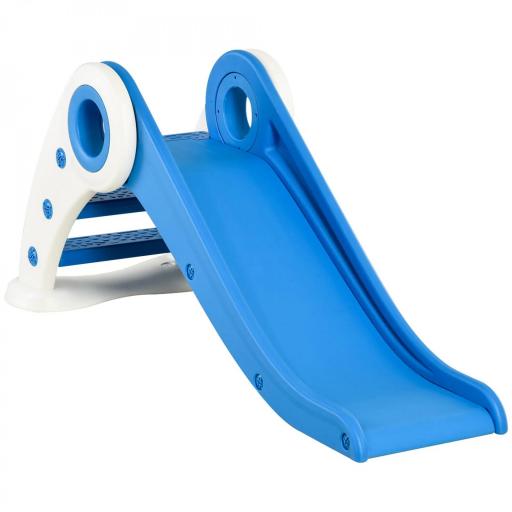 Tobogán Infantil de 18-36 Meses Tobogán para Niños Plegable con Escaleras Rampa Larga para Jardín Parque Interiores 120x50x56 cm Azul [8]