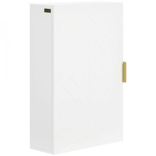 Mueble para Baño Suspendido con 1 Asa de Acero y Estantes Ajustables Estilo Moderno 40x15x60 cm Blanco [9]