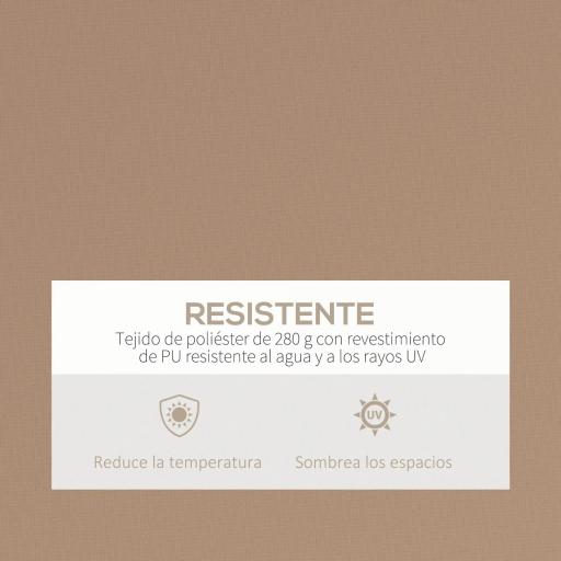 Toldo para Balcón 350x250 cm con Manivela de Metal Impermeable y Anti-UV para Jardín Terraza Ventanas Marrón [2]