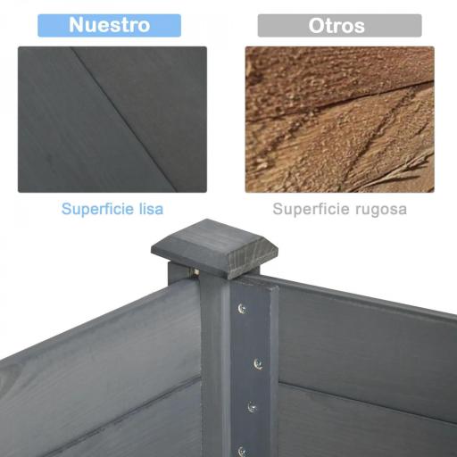 Huerto Urbano Elevado de Madera 122,5x56,5x76 cm con Tela no Tejida para Cultivos Plantas Flores Gris Oscuro [2]