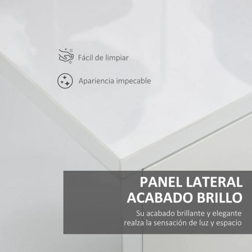 Aparador para Salón con 3 Puertas 2 Cajones y Estante Ajustable 117x36x74 cm Blanco [5]