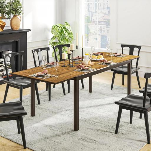 Mesa de Comedor Exterior Extensible de 160-240 cm para 6-8 Personas Mesa de Jardín Rectangular para Terraza Marrón [4]