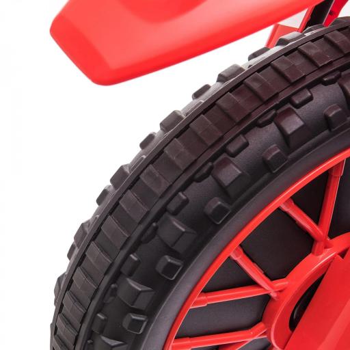 Moto Eléctrica para Niños de +3 Años 12V Moto de Juguete Infantil con 2 Ruedas de Equilibrio Velocidad 3-8 km/h Arranque Suave 106,5x51,5x68 cm Rojo [4]