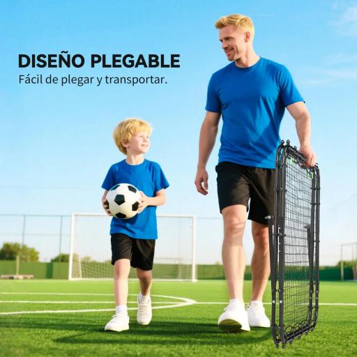 Red de Rebote Plegable con Ángulo Ajustable para Entrenamiento de Fútbol Béisbol y Tenis 100x95x90 cm Negro [4]