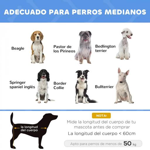 Cama Elevada para Perros Refrescante y Transpirable Cama para Perros Grandes 92x76x18 cm para Interior Exterior Azul [3]