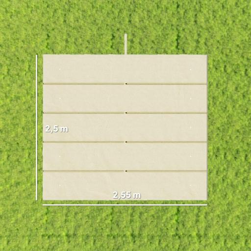 Cubierta para Techo Retráctil de 2,5x2,55m para Pérgola 3x3 Tela de Repuesto con 10 Orificios de Drenaje Crema [6]