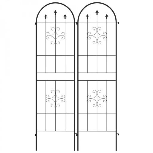 Juego de 2 Enrejados de Jardín Soportes para Enredaderas de Acero para Flores Plantas en Patio 50x180 cm Negro [9]