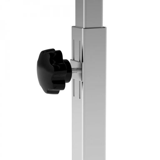 Mesa Auxiliar con Ruedas con Altura Ajustable y Marco de Metal Carga 20 kg 77x40x76-100 cm Negro y Plata [6]