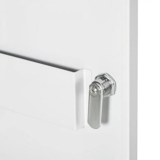 Botiquín para Medicinas de 3 Niveles Armario de Botiquín con Cerradura y 2 Llaves para Cocina Baño 40x15x53,5 cm Blanco [5]