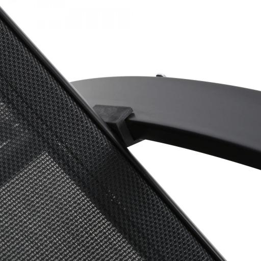 Set de 2 Tumbonas Jardín Exterior con Mesa Auxiliar de Vidrio Templado Tumbonas con Respaldo Reposabrazos para Patio Piscina Terraza Exterior Negro [8]