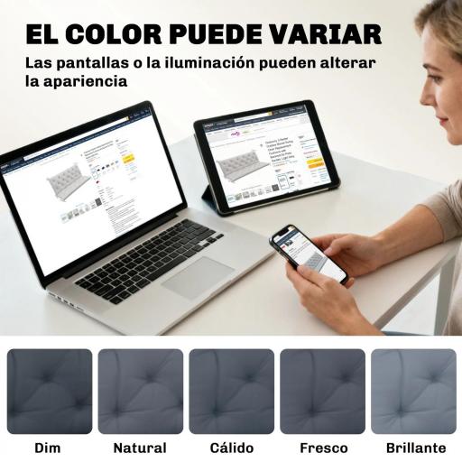 Cojín para Banco de Jardín con Respaldo, 150x98x8 cm, Colchón de Banco de 3 Plazas para Interior y Exterior con Relleno Grueso y Cintas de Sujeción, para Columpio, Terraza, Balcón Gris Oscuro [2]