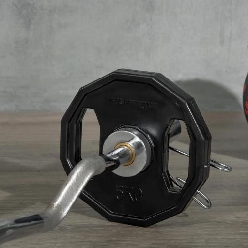 Conjunto de 2 Discos de Pesas de 5 kg con Orificio de 50 mm para Entrenamiento de Fuerza Ø24x3,5 cm Negro [6]