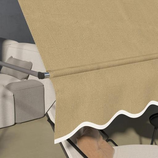 Toldo Manual Retráctil con Manivela 300x120x210-300 cm con Altura Ajustable Impermeable y Anti-UV Beige [4]