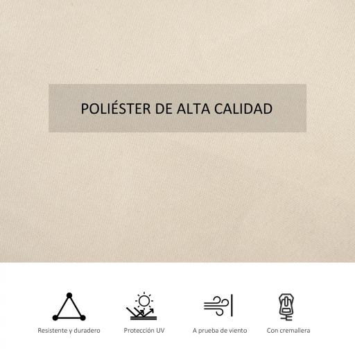  4 Paredes Laterales para Cenador 3,5x2 m con 48 Ganchos y Anillos en C para Pérgola Gazebo Beige [5]