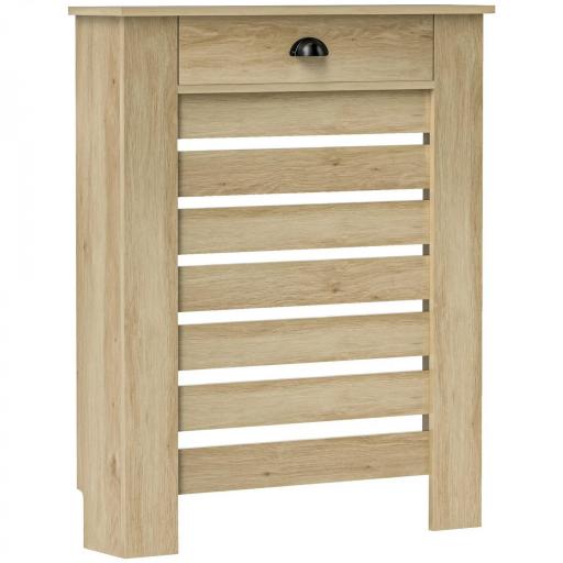 Cubre Radiadores de MDF con Cajón Cubierta para Radiador para Salón Dormitorio Pasillo 78x19x95,5 cm Roble [9]