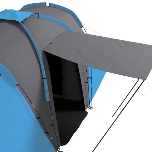 Tienda de Campaña para de 4-6 Personas con 2 Dormitorios Tienda de Camping Impermeable 3000mm 555x225x190 cm Gris y Azul [6]