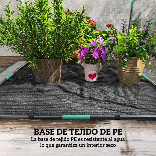 Invernadero de Exterior con Puerta con Cremallera Base Impermeable y Marco de Acero 90x90x105 cm Transparente [5]