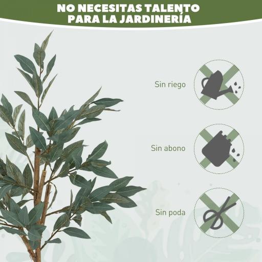 Árbol Artificial de Laurel 120 cm Decoración para Hogar Oficina Balcón Dormitorio Verde [2]