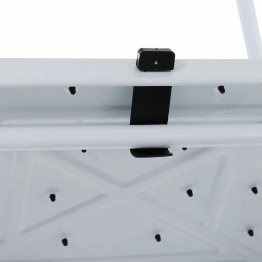 Escalera Plegable de 4 Peldaños Escalera de Tijera con Apoyabrazos y Portaherramientas 50x83x155 cm Blanco y Negro [6]