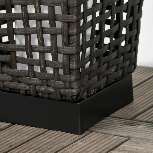 Lámpara Solar de Jardín de Ratán Sintético con Luces LED Encendido/Apagado Automático 21x21x78 cm Gris [6]