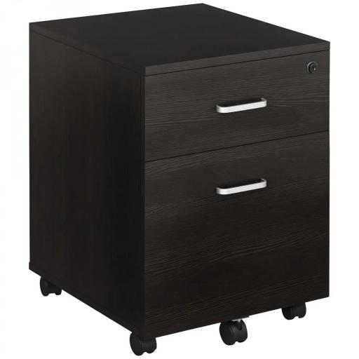 Archivador Móvil para Archivos A4 con Ruedas Gabinete de Archivos Suspendidos 2 Cajones Cerradura 40x45x55,6 cm wengué [9]