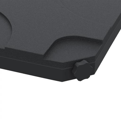Conjunto de 4 Pesos Rellenables con Agua o Arena de HDPE para Sombrillas con Base Cruzada 50x50x7,5 cm c/u Negro [4]