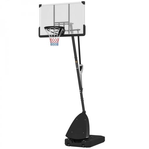 Canasta de Baloncesto para Exterior Ajustable de 150-305 cm con Ruedas Base Rellenable y Sistema de Retorno Negro [8]