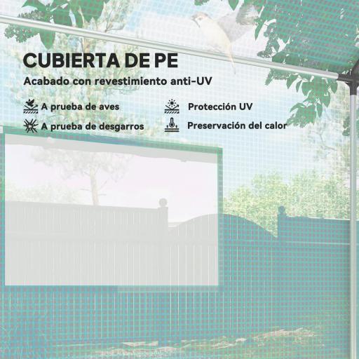 Invernadero de Túnel 2x3x2 m con 4 Ventanas de Malla y Puerta con Cremallera Invernadero de Huerto para Jardín Verde [2]